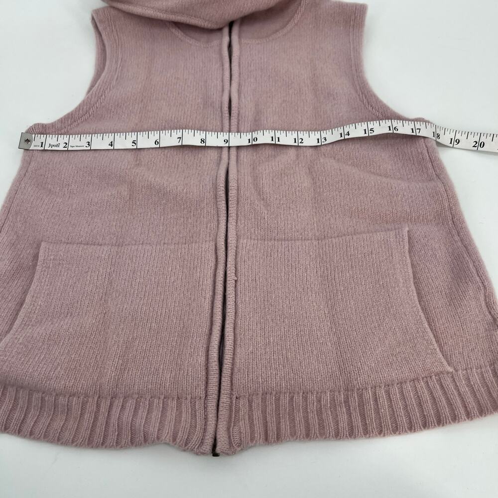 Weekend Max Mara Hooded Wool Sweater Vest Cardigan Pink Full Zip Large READ - Picture 13 of 16